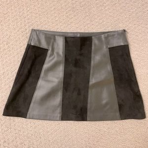 Zara Leather and Suede Skirt
